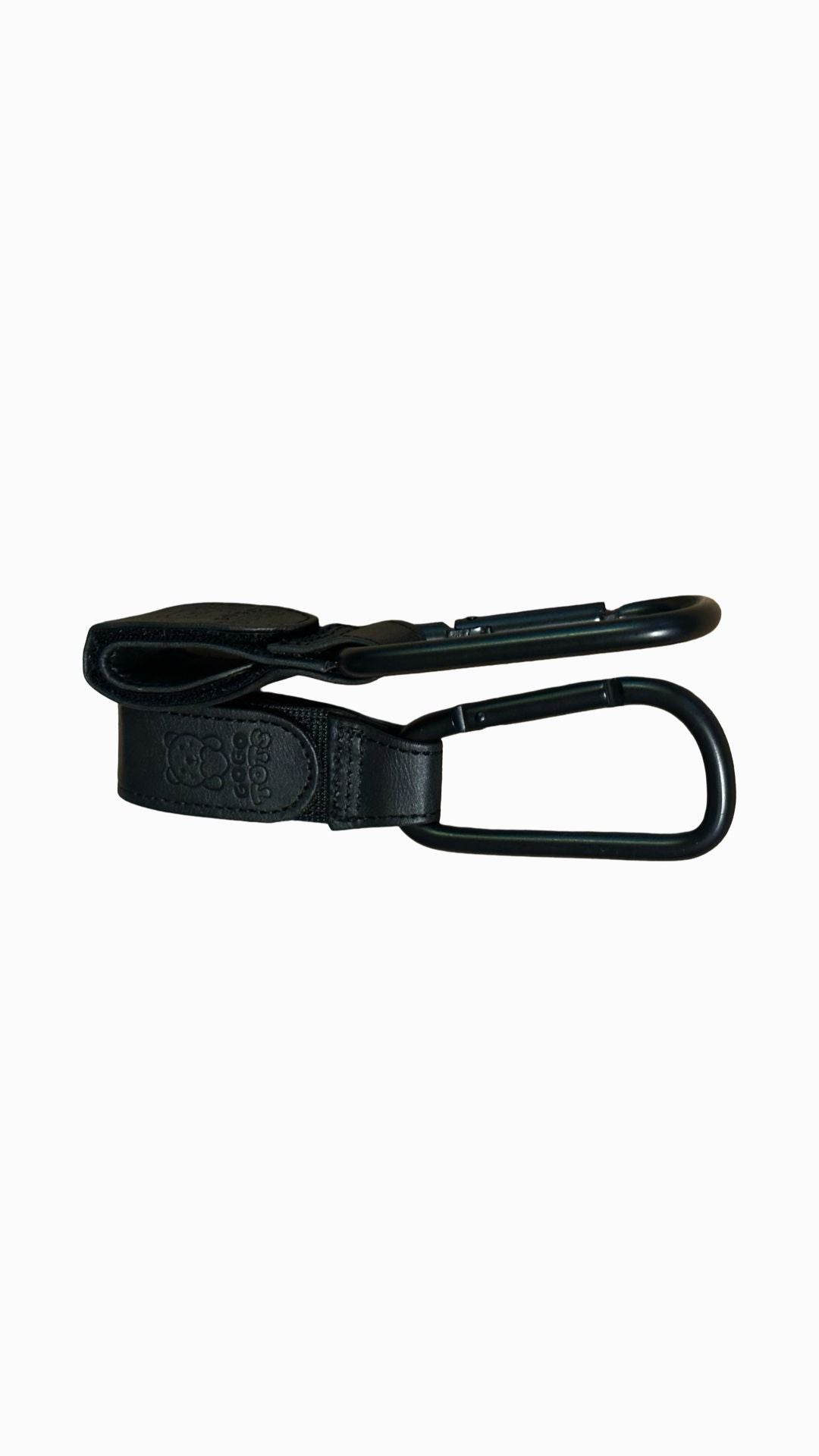 Stroller Hooks - Black - Premium Vegan Leather Velcro Straps