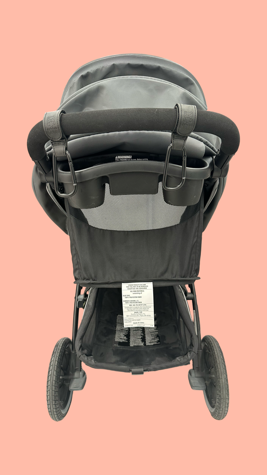 Stroller Hooks - Black - Premium Vegan Leather Velcro Straps