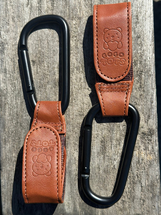 Stroller Hooks - Brown